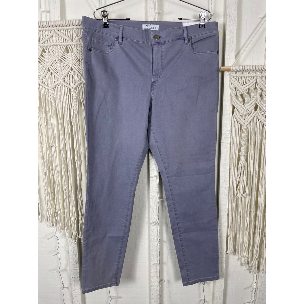 LOFT Modern Skinny Pants Grey Stretch Denim Women Size 14 32 Casual Core